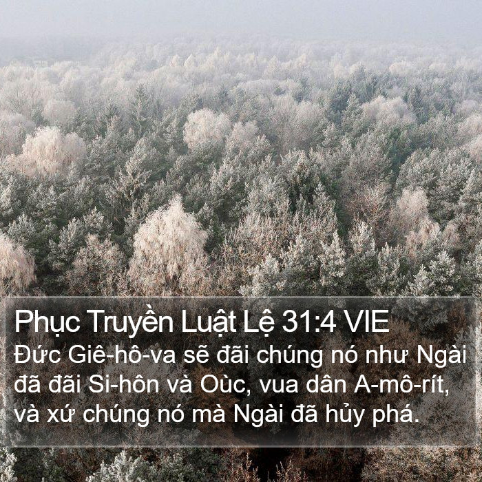 Phục Truyền Luật Lệ 31:4 VIE Bible Study