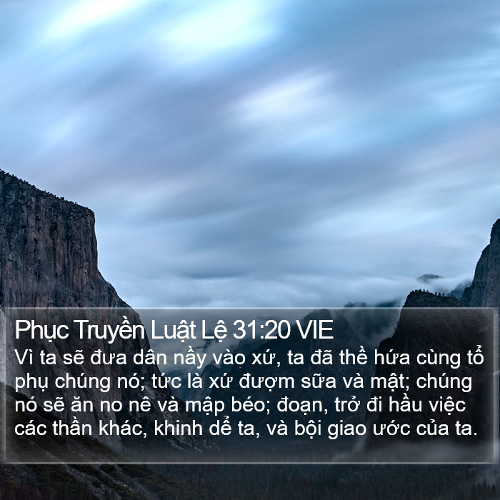 Phục Truyền Luật Lệ 31:20 VIE Bible Study