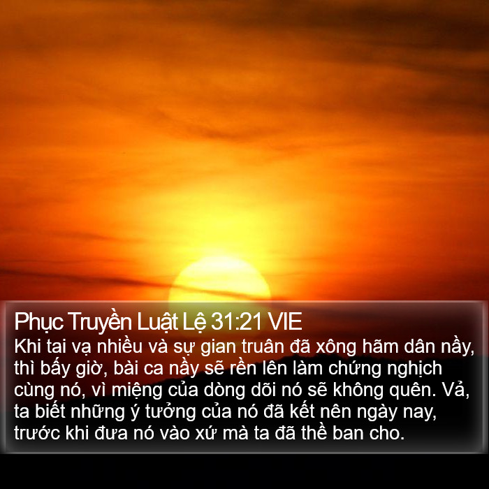 Phục Truyền Luật Lệ 31:21 VIE Bible Study