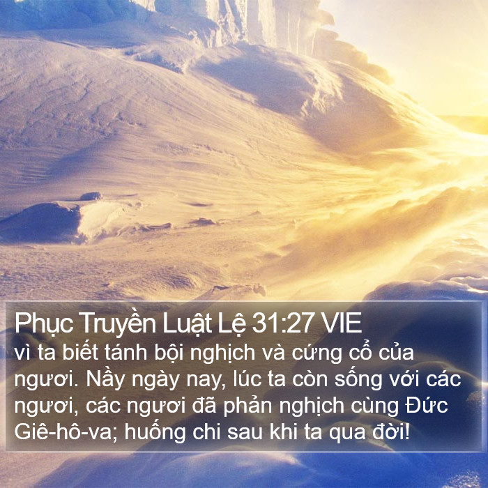 Phục Truyền Luật Lệ 31:27 VIE Bible Study