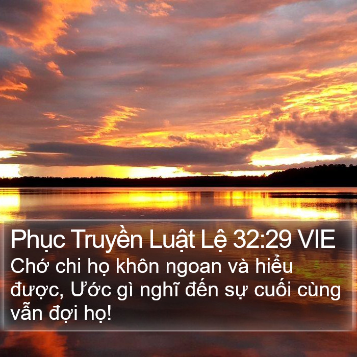 Phục Truyền Luật Lệ 32:29 VIE Bible Study