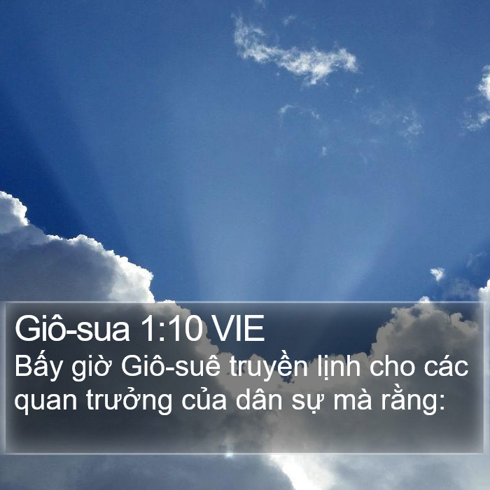 Giô-sua 1:10 VIE Bible Study