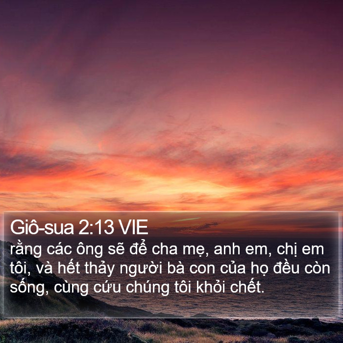 Giô-sua 2:13 VIE Bible Study