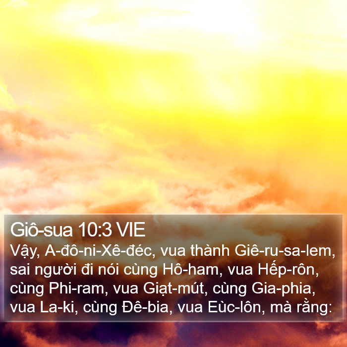 Giô-sua 10:3 VIE Bible Study