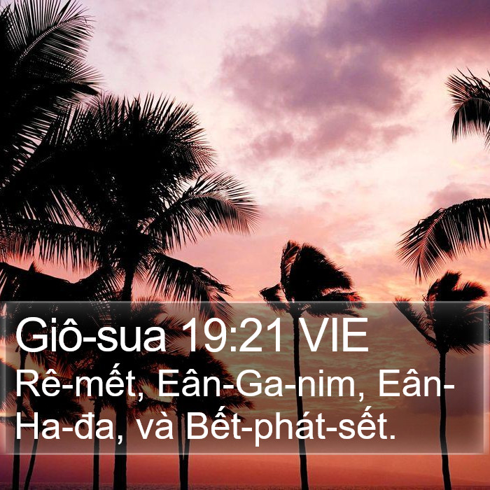 Giô-sua 19:21 VIE Bible Study