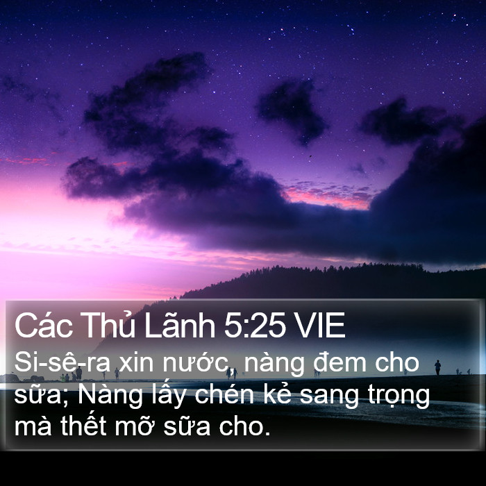 Các Thủ Lãnh 5:25 VIE Bible Study