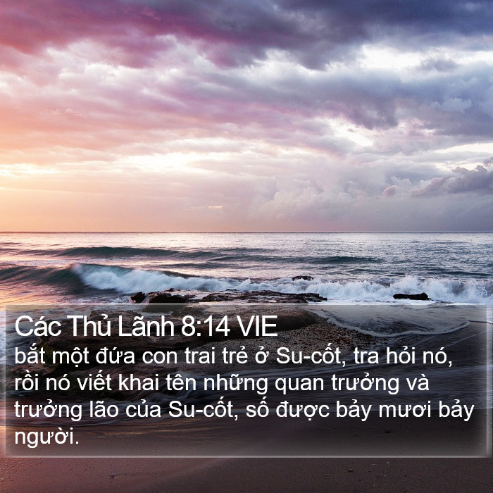 Các Thủ Lãnh 8:14 VIE Bible Study