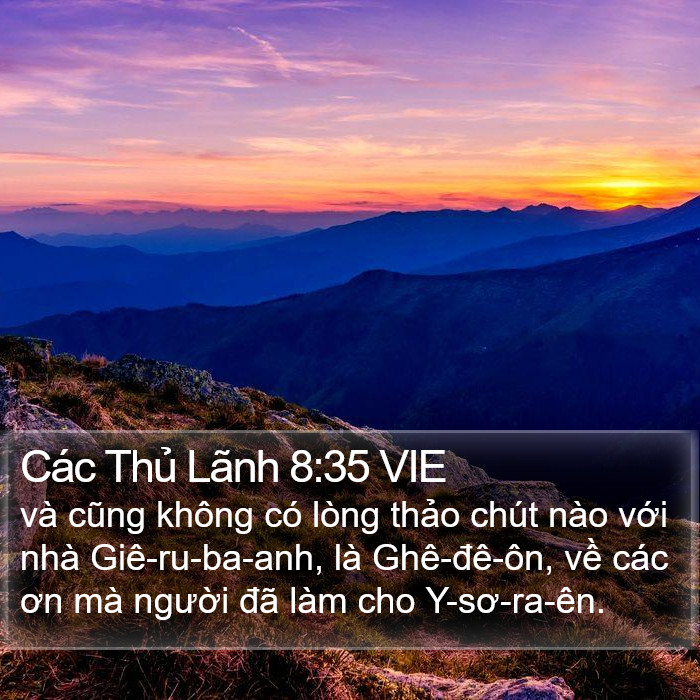 Các Thủ Lãnh 8:35 VIE Bible Study