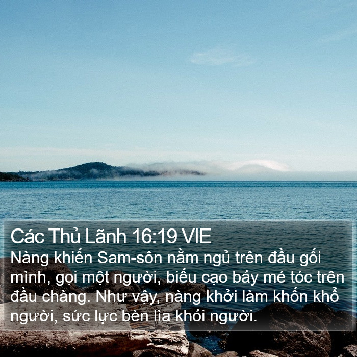 Các Thủ Lãnh 16:19 VIE Bible Study