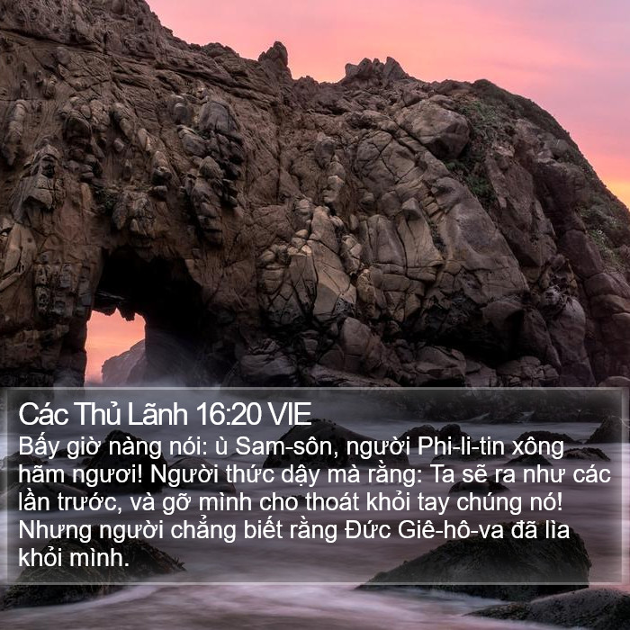 Các Thủ Lãnh 16:20 VIE Bible Study