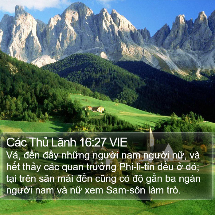 Các Thủ Lãnh 16:27 VIE Bible Study