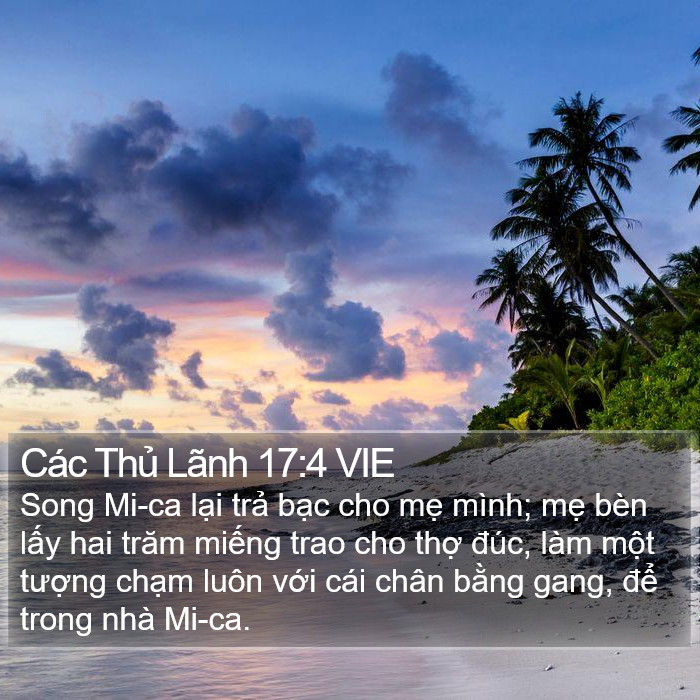 Các Thủ Lãnh 17:4 VIE Bible Study