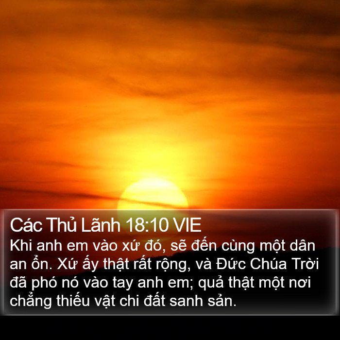 Các Thủ Lãnh 18:10 VIE Bible Study