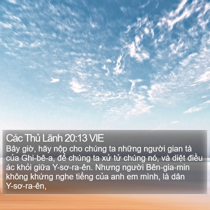 Các Thủ Lãnh 20:13 VIE Bible Study