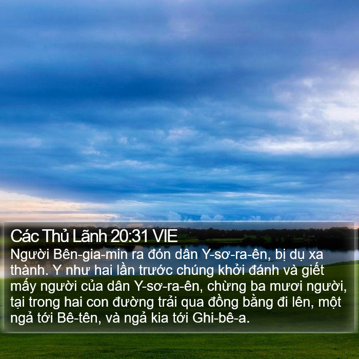 Các Thủ Lãnh 20:31 VIE Bible Study