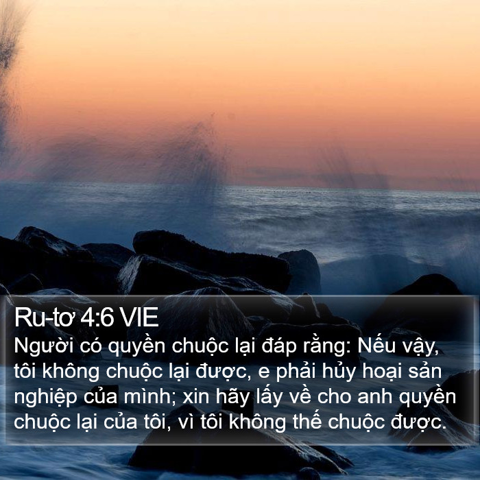 Ru-tơ 4:6 VIE Bible Study
