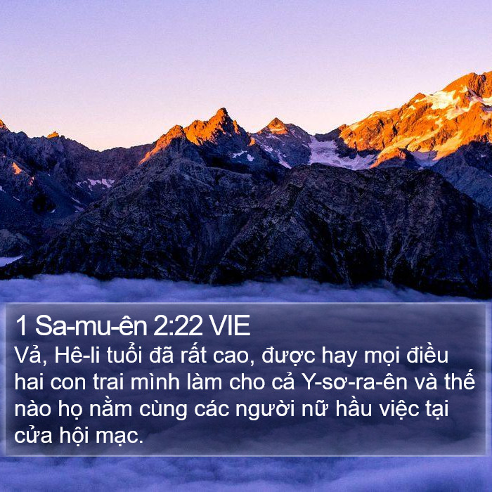 1 Sa-mu-ên 2:22 VIE Bible Study