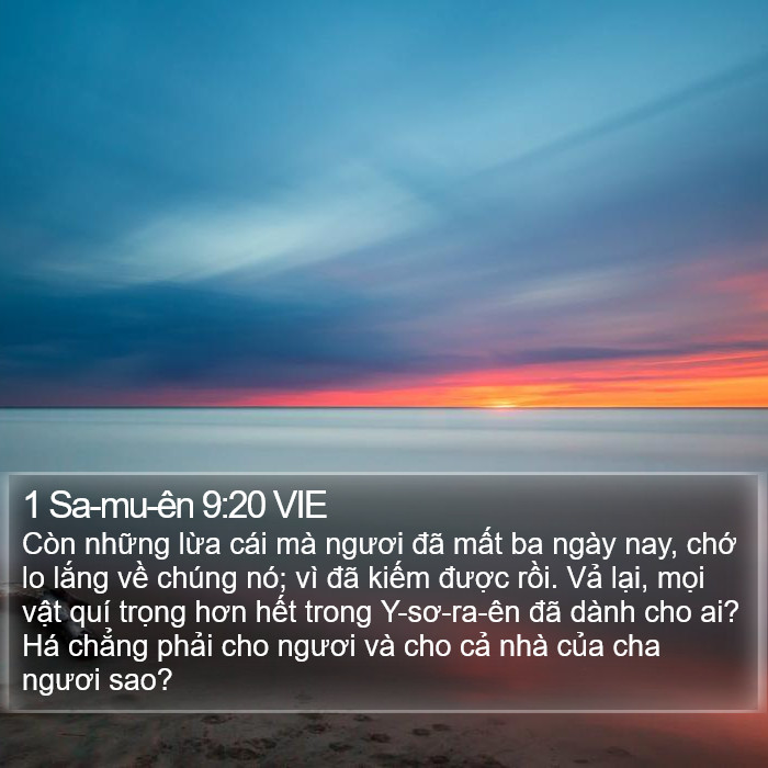 1 Sa-mu-ên 9:20 VIE Bible Study