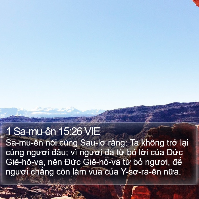 1 Sa-mu-ên 15:26 VIE Bible Study