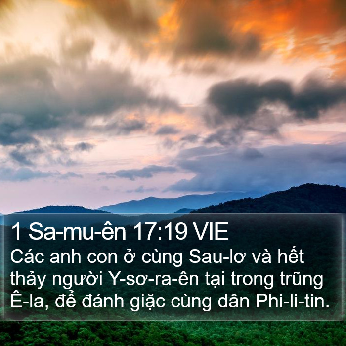 1 Sa-mu-ên 17:19 VIE Bible Study