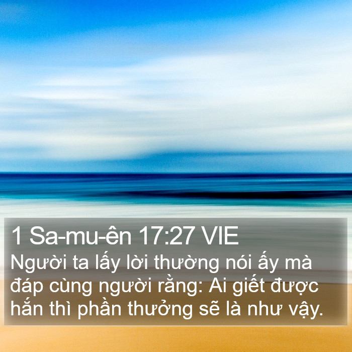 1 Sa-mu-ên 17:27 VIE Bible Study