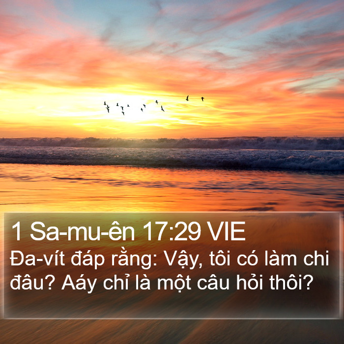 1 Sa-mu-ên 17:29 VIE Bible Study