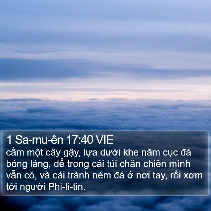 1 Sa-mu-ên 17:40 VIE Bible Study