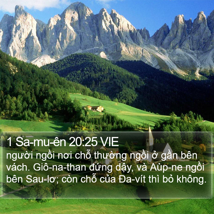 1 Sa-mu-ên 20:25 VIE Bible Study