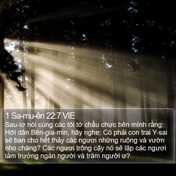 1 Sa-mu-ên 22:7 VIE Bible Study