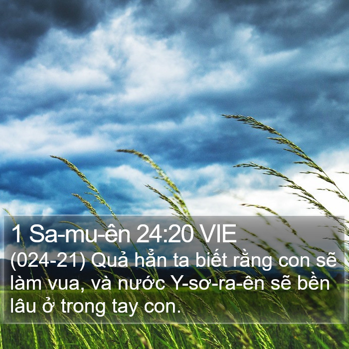 1 Sa-mu-ên 24:20 VIE Bible Study