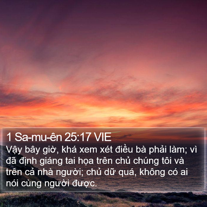 1 Sa-mu-ên 25:17 VIE Bible Study