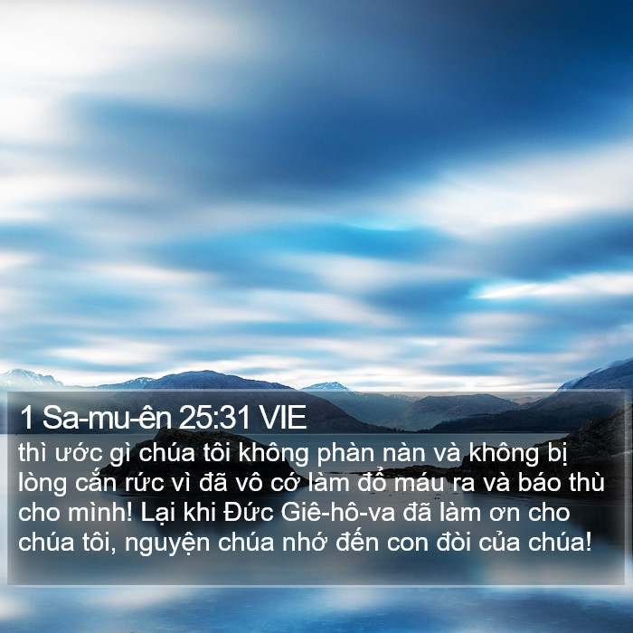 1 Sa-mu-ên 25:31 VIE Bible Study