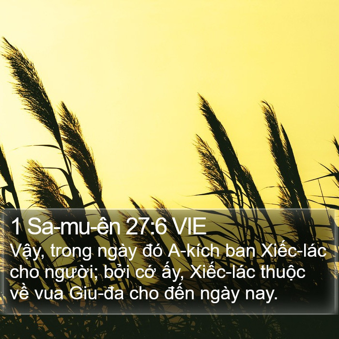 1 Sa-mu-ên 27:6 VIE Bible Study