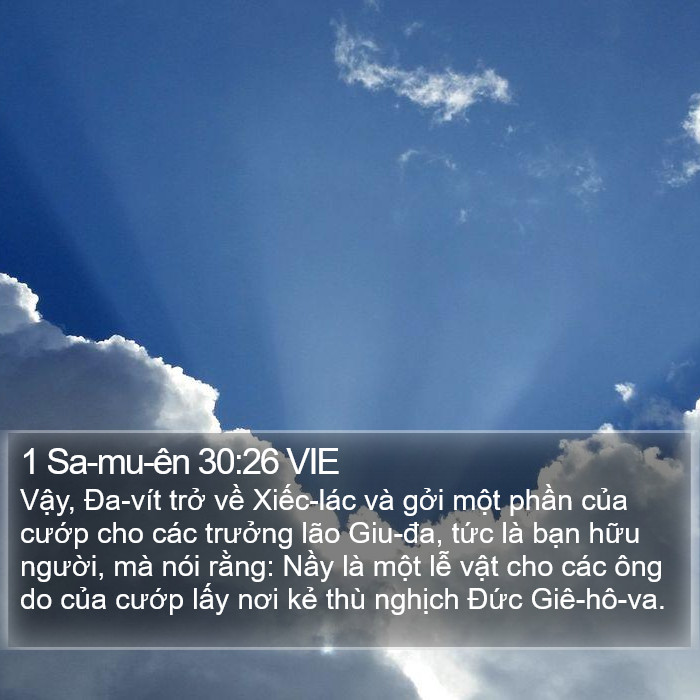 1 Sa-mu-ên 30:26 VIE Bible Study