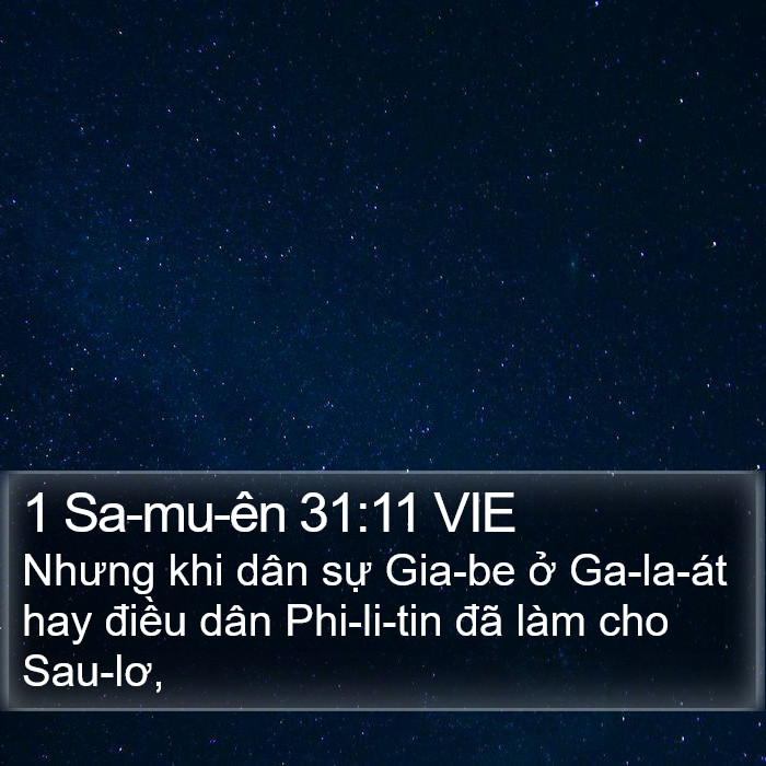 1 Sa-mu-ên 31:11 VIE Bible Study