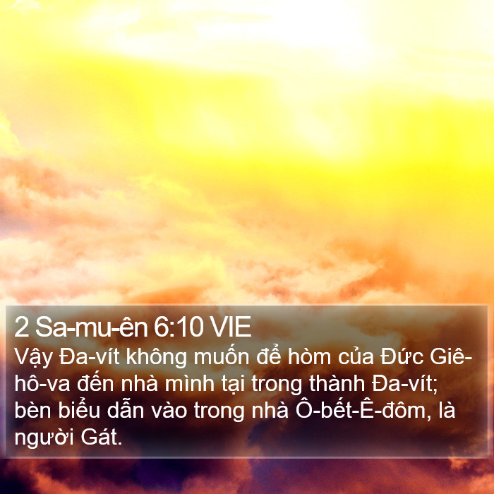 2 Sa-mu-ên 6:10 VIE Bible Study