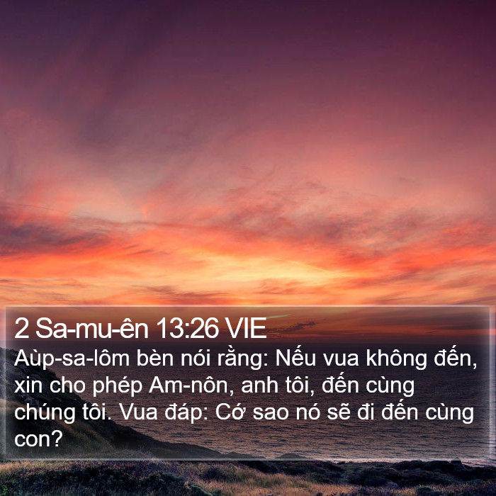 2 Sa-mu-ên 13:26 VIE Bible Study