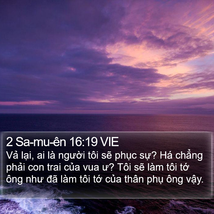 2 Sa-mu-ên 16:19 VIE Bible Study