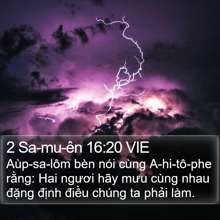 2 Sa-mu-ên 16:20 VIE Bible Study