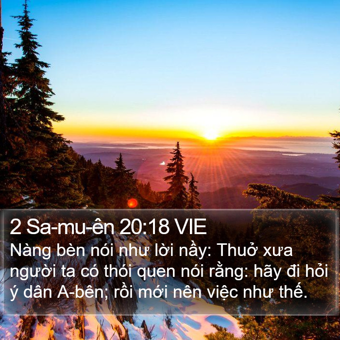 2 Sa-mu-ên 20:18 VIE Bible Study