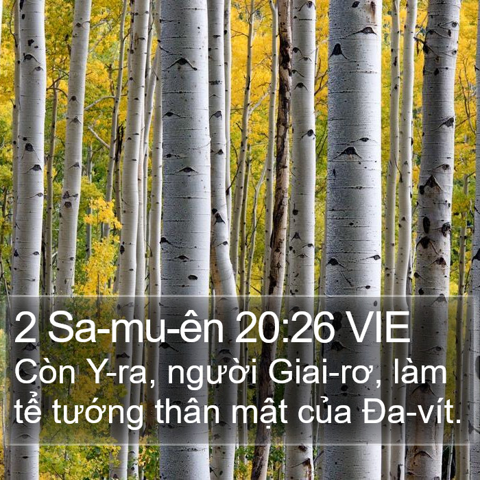 2 Sa-mu-ên 20:26 VIE Bible Study