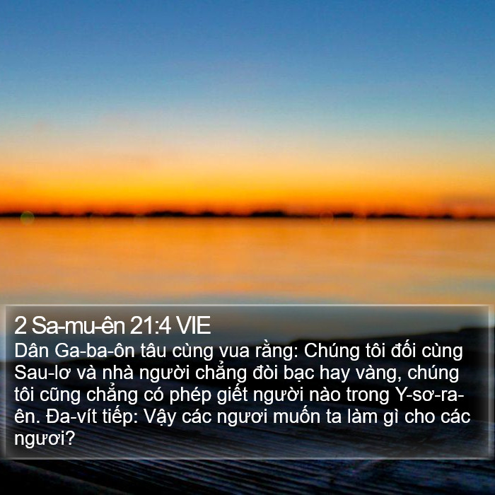 2 Sa-mu-ên 21:4 VIE Bible Study