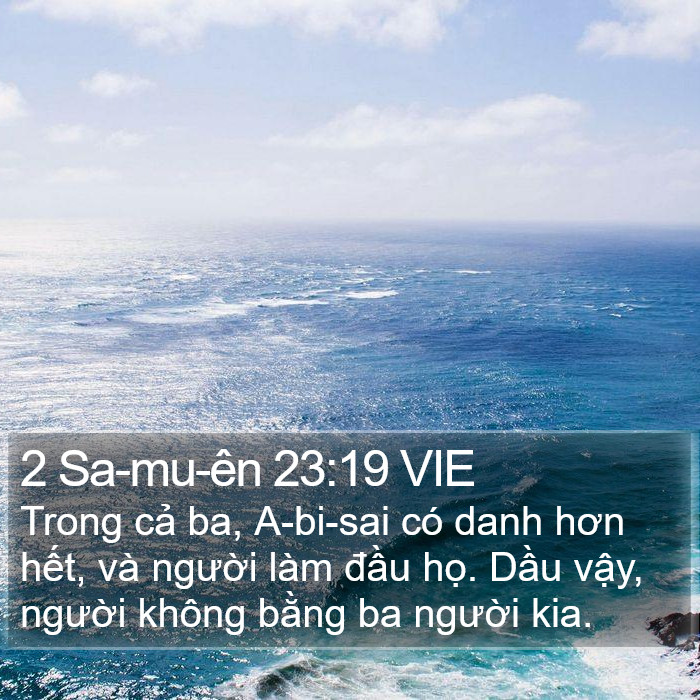 2 Sa-mu-ên 23:19 VIE Bible Study