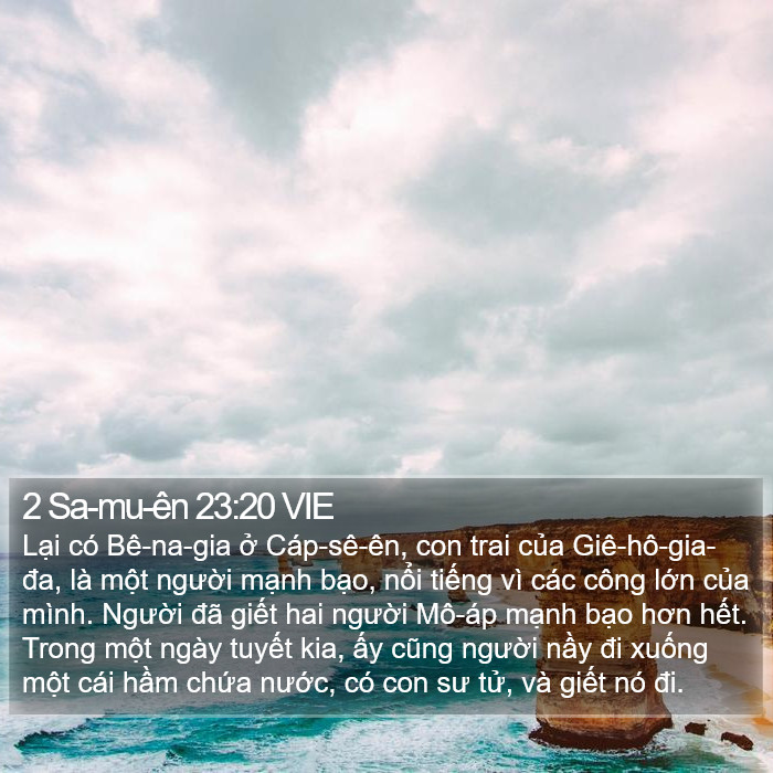 2 Sa-mu-ên 23:20 VIE Bible Study