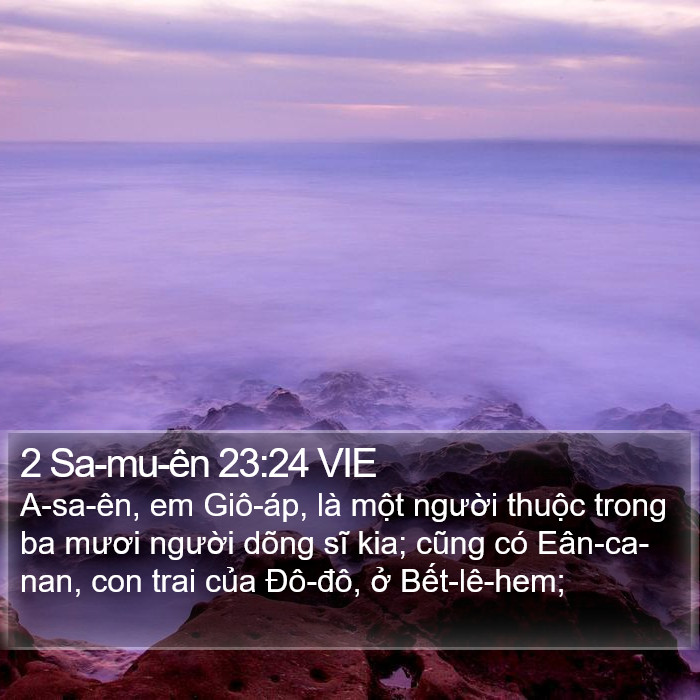 2 Sa-mu-ên 23:24 VIE Bible Study