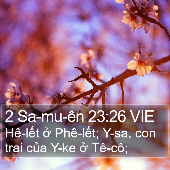 2 Sa-mu-ên 23:26 VIE Bible Study