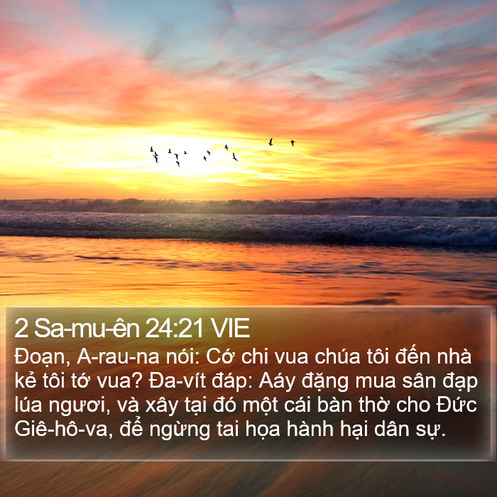 2 Sa-mu-ên 24:21 VIE Bible Study