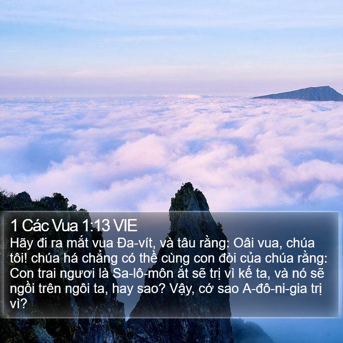 1 Các Vua 1:13 VIE Bible Study