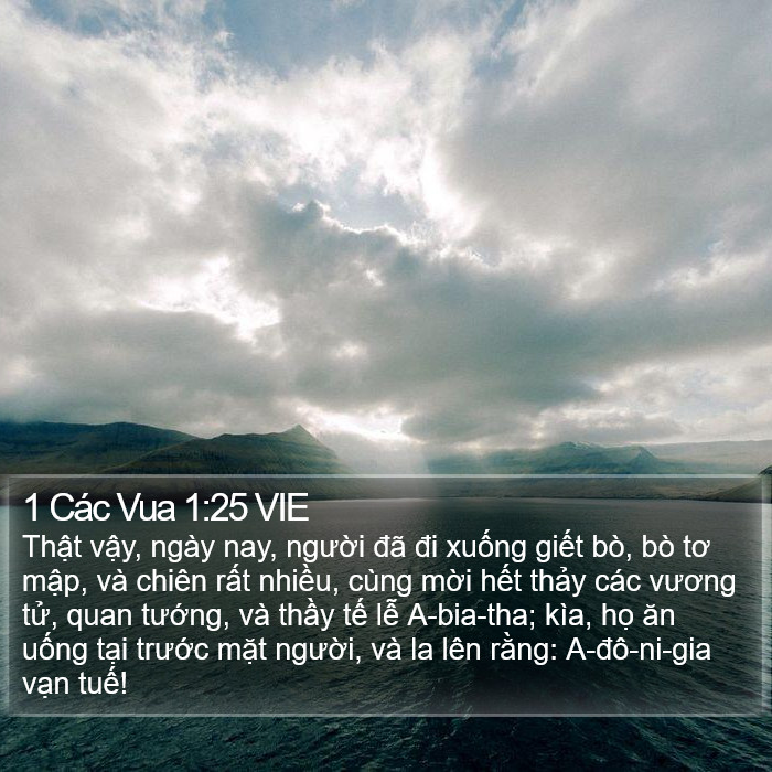 1 Các Vua 1:25 VIE Bible Study