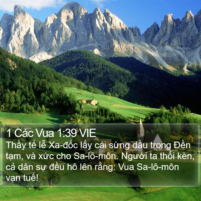 1 Các Vua 1:39 VIE Bible Study